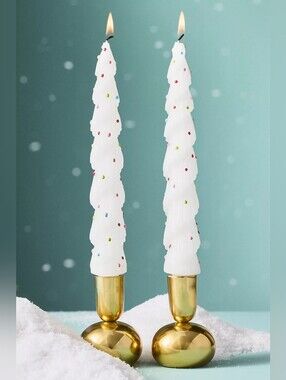 Anthropologie Festive Tree Taper Candles, Set of 2